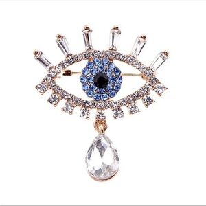 Rhinestone Evil Eye Brooch, Evil Eye Pin